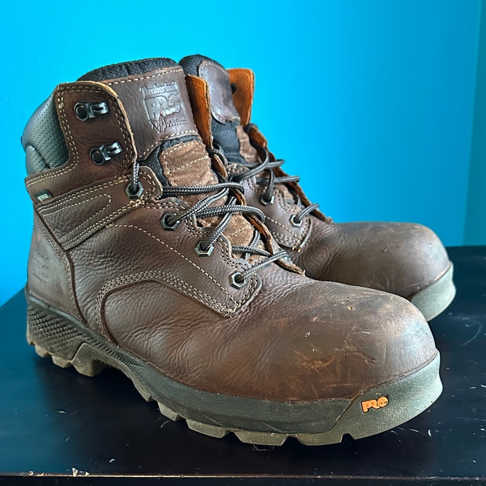 Timberland PRO Men's Titan EV'' composite toe brown work boots